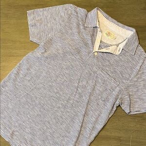 Faherty Blue and White Striped Short Sleeve Tee